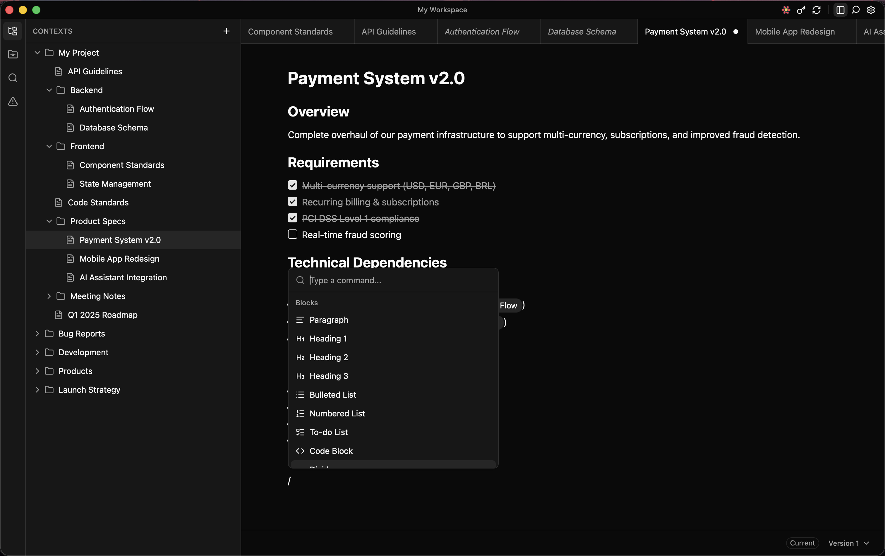 ContextPin - Context editor with tree navigation and rich text editing